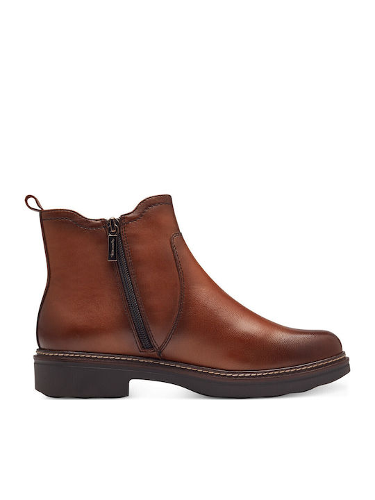 Leather Women's Ankle Boots Tabac Brown