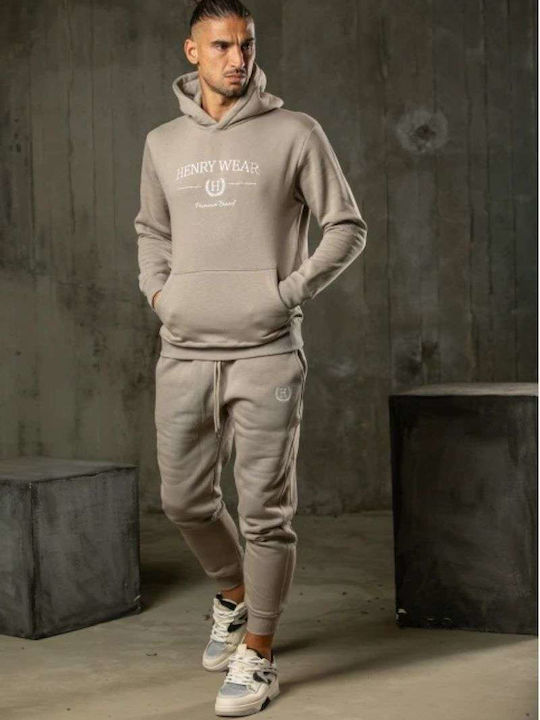 Henry Clothing Παντελόνι Φόρμας με Λάστιχο Taupe