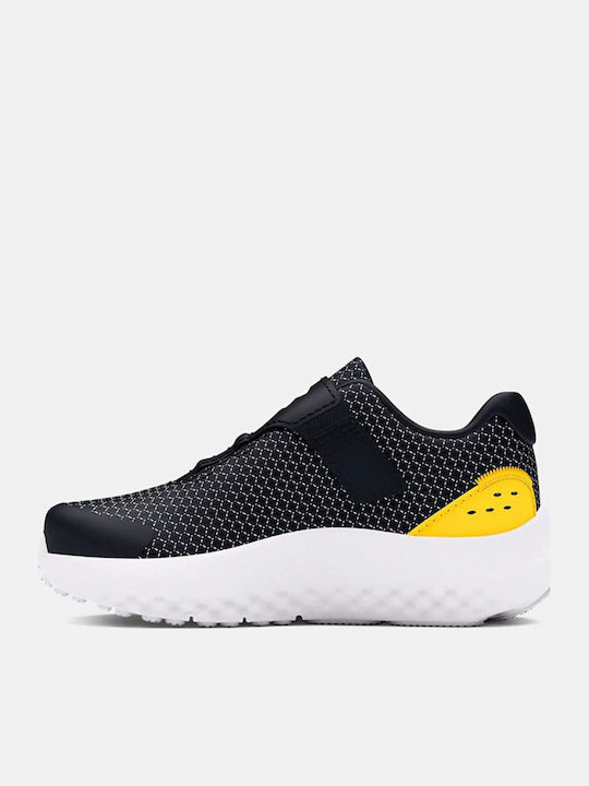Ua Binf Surge 4 Ac Kids Sports Shoes Running with Hoop & Loop Closure Black