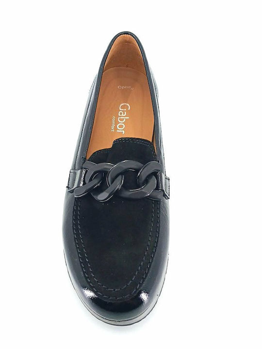 Δερμάτινα Γυναικεία Loafers σε Μαύρο Χρώμα