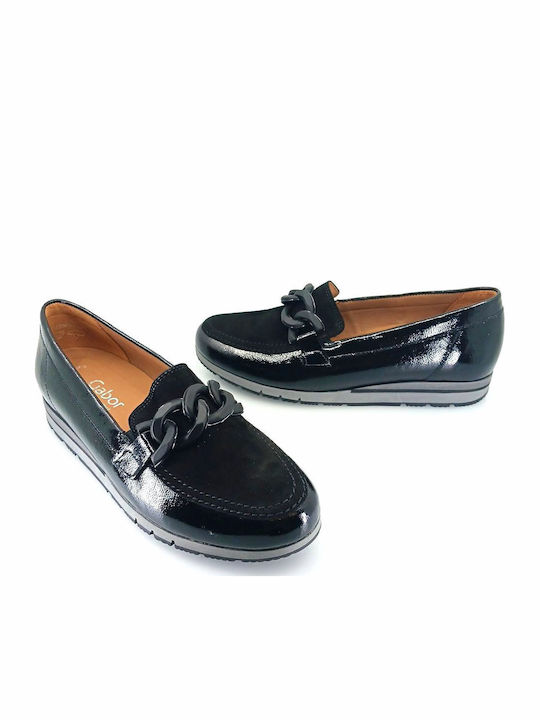 Δερμάτινα Γυναικεία Loafers σε Μαύρο Χρώμα