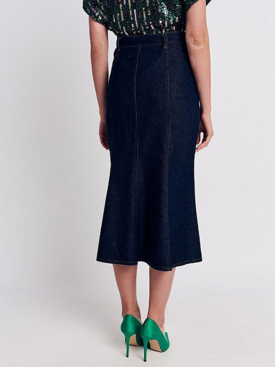 Τζιν Pencil Maxi Φούστα Μπλε