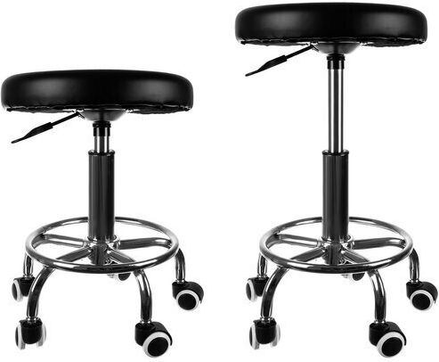Beautylushh Wheeled Stool Black