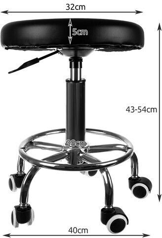 Beautylushh Wheeled Stool Black