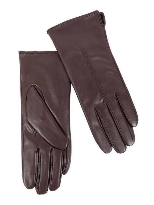 Doca Unisex Leather Gloves Beige