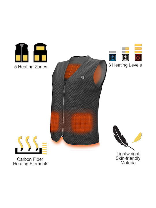 Z5 Waterproof Heated Men's Safety Vest Black