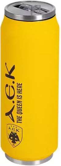 Estia Travel Cup Save the Aegean Recyclable Thermos Bottle Stainless Steel / Plastic BPA Free 500ml AEK BC Edition with Straw