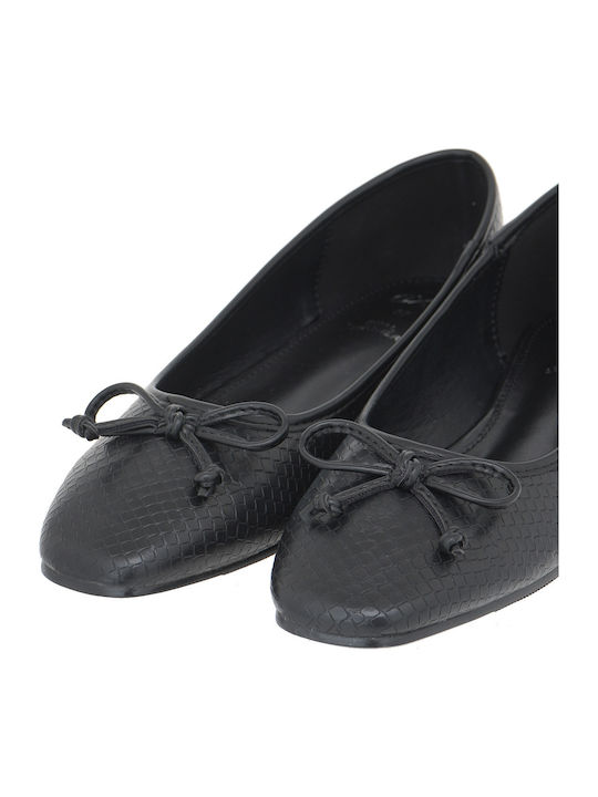 Synthetic Leather Ballerinas Black