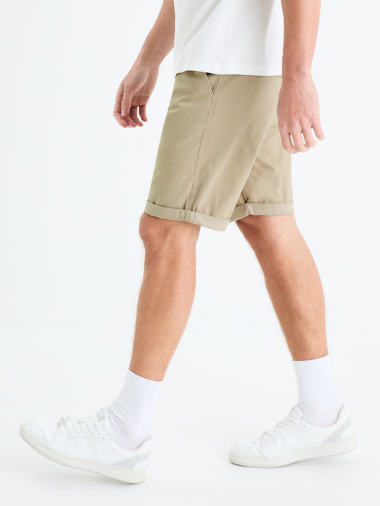 Celio Bochinobm Ανδρική Βερμούδα Chino Beige Moyen