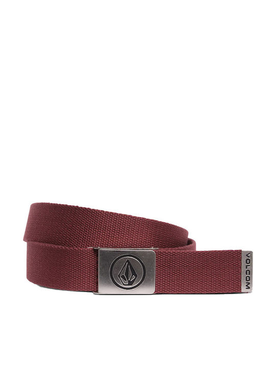 Circle Web Men's Belt Burgundy