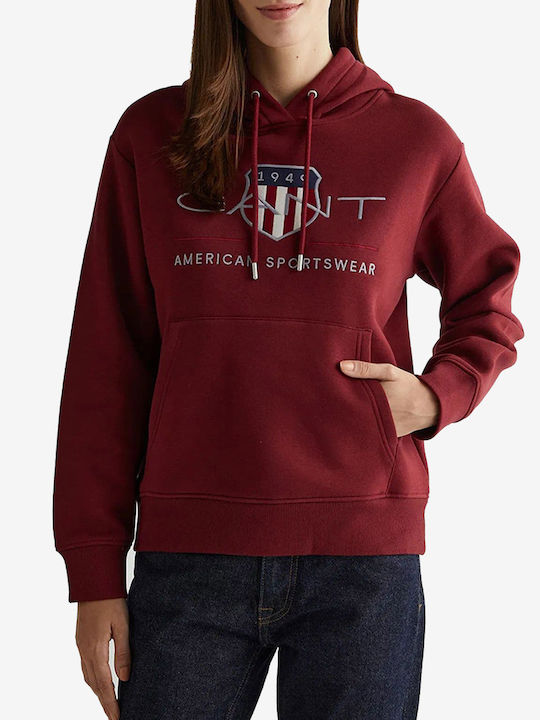 Gant Archive Shield Women's Hooded Sweatshirt Dark Red