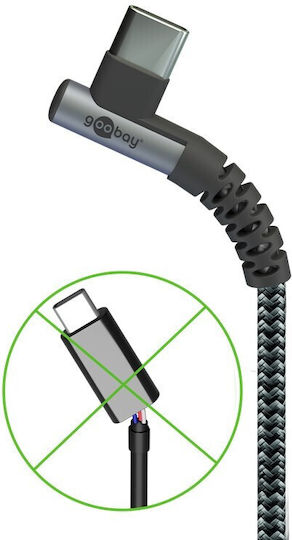 Goobay 1m Usb-c 2.0 Cable 480 Mb S Angled Textile