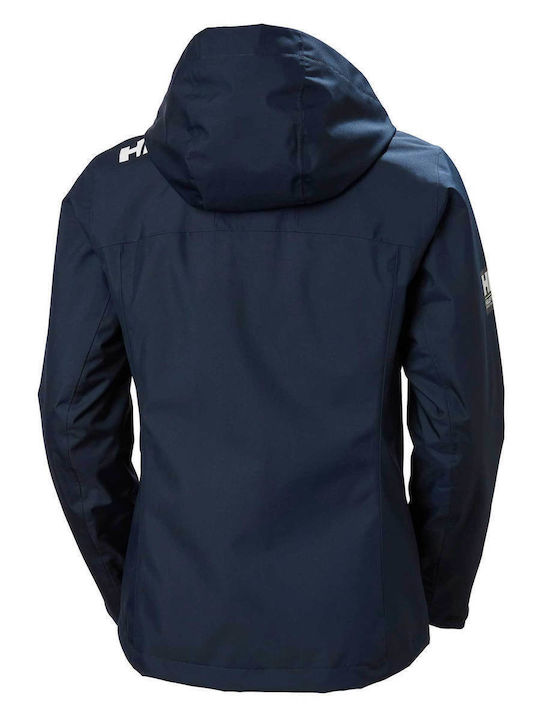 Women's for Hiking Short Lifestyle Jacket for Winter with Hood Blue