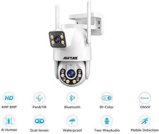 Jortan 352613 IP Surveillance Camera Wi-Fi Full HD+ 4MP Waterproof with Two-Way Communication