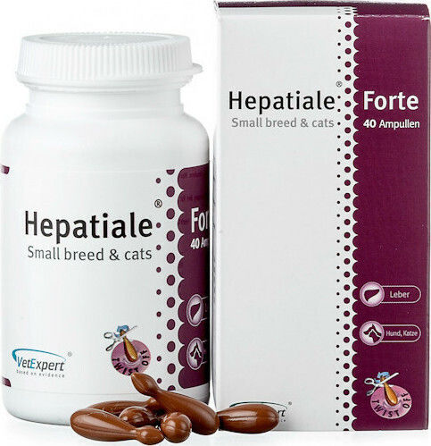VetExpert Hepatiale Forte Мултивитамини за Кучета и Котки в Капсули 40caps за Чернодробни Заболявания