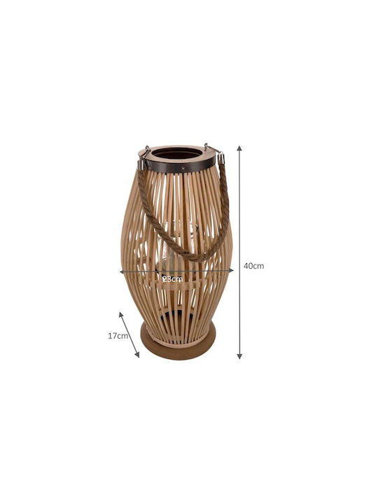 Wooden Lantern Brown 23x17x40cm