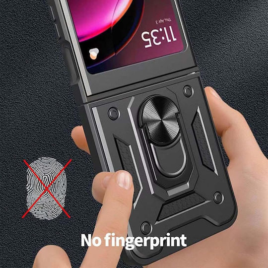 Techsuit Camshield Задна корица Пластмаса / Силикон Черен (Razr 50 Ultra)