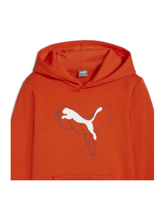 PUMA Παιδικό Φούτερ με Κουκούλα και Τσέπες Πορτοκαλί Jr Ess+ Lab Cat