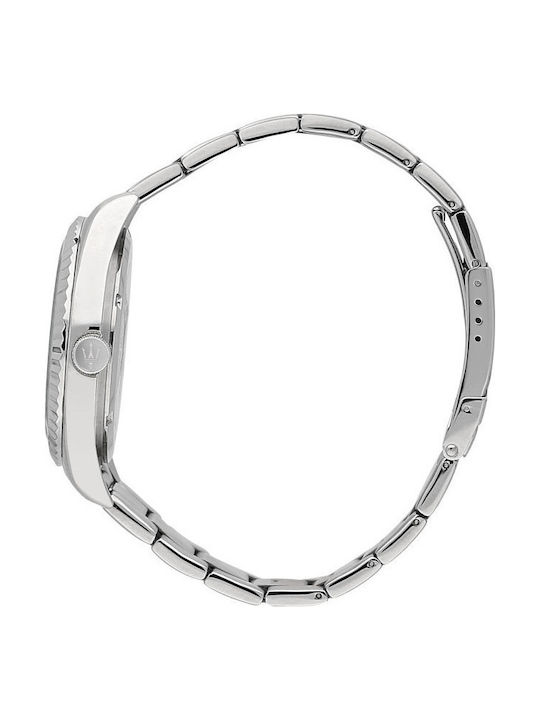 Maserati Competizione Men's Watch 43mm Battery With Silver Steel Bracelet
