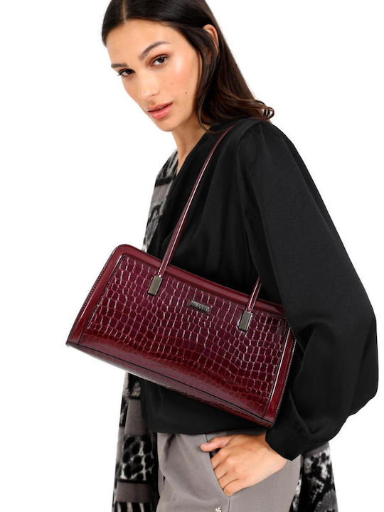 Doca Damen Tasche Schulter Burgundisch