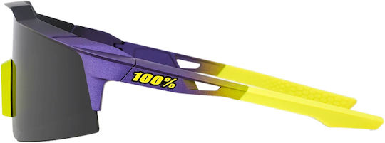100% Cycling Glasses Speedcraft SL with Yellow Frame & Dark Lenses