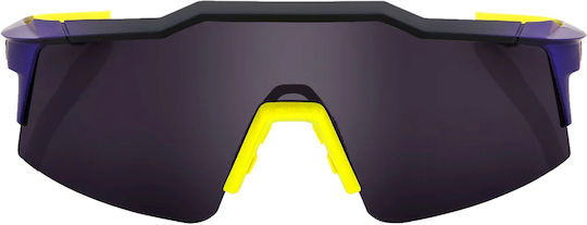 100% Cycling Glasses Speedcraft SL with Yellow Frame & Dark Lenses