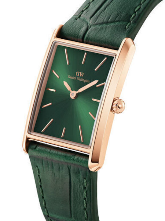 Daniel Wellington Emerald Γυναικείο Ρολόι 22mm Μπαταρίας με Πράσινο Δερμάτινο Λουράκι
