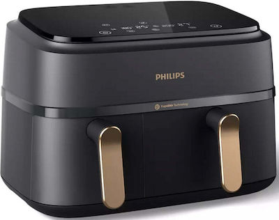 Philips NA352/00 Heißluftfritteuse mit Doppel Abnehmbarer Korb 9Es Schwarz