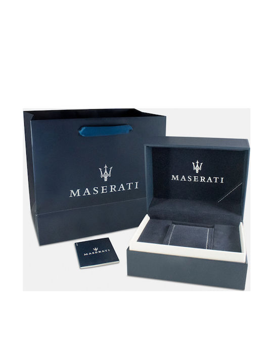 Maserati Ανδρικό Ρολόι 42mm Μπαταρίας με Ασημί Μεταλλικό Μπρασελέ