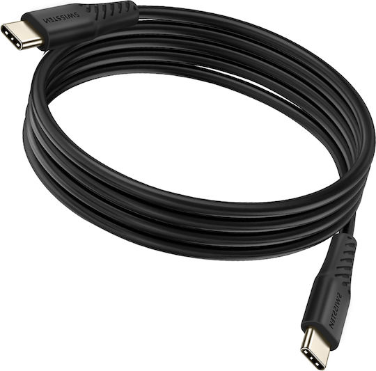 Swissten Usb-c To Usb-c 100w Ultra-fast Charging Synchronization Cable 1.5m Black