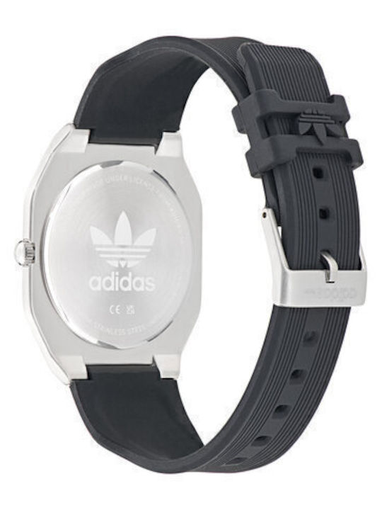 adidas City Tech Ανδρικό Ρολόι 39mm Μπαταρίας με Μαύρο Καουτσούκ Λουράκι