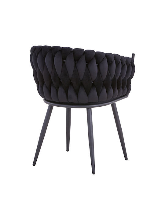 Vivian Dining Room Velvet Chair Black Velvet 61x55x80cm