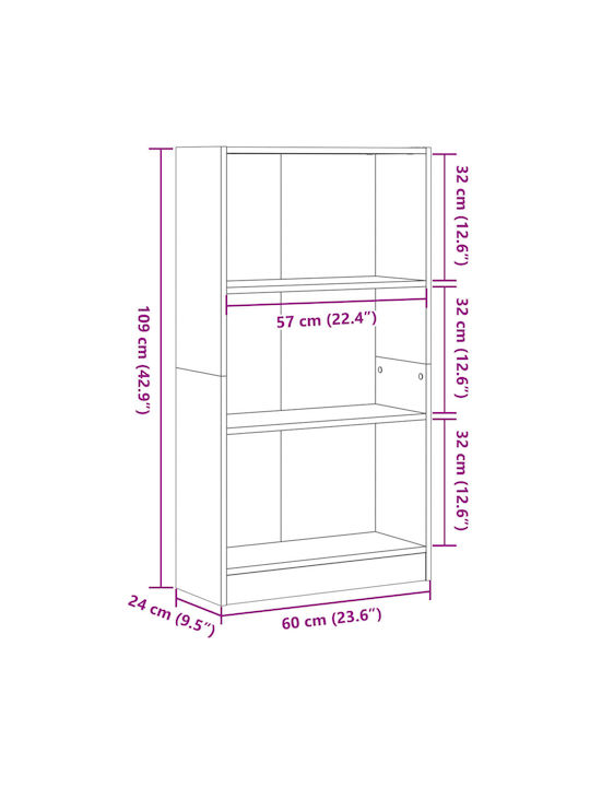 Bookcase Coffee 60x24x109cm