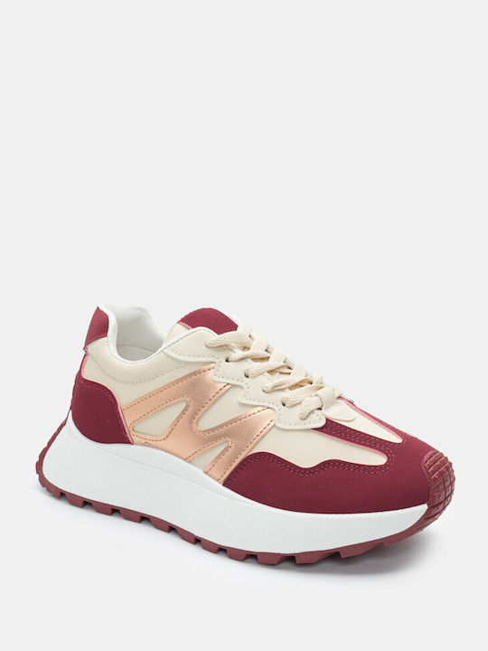 Sneakers Combination of Colors & Materials 4338026-burgundy