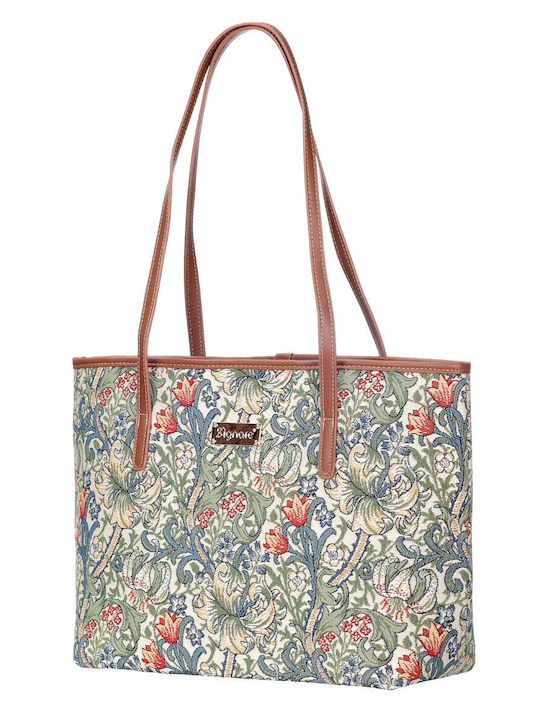 Signare Golden Lily Women's Bag Tote Hand Multicolour