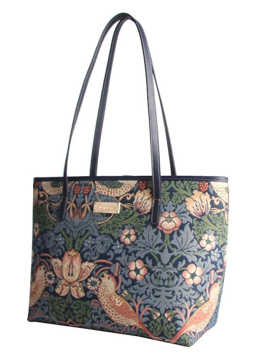 Signare Strawberry Thief Blue Geantă de damă Tote De mână Multicolor