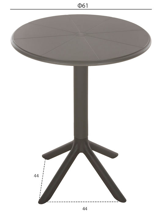 Tisch Zusammenklappbar Terrin Olive Green 60x60x75cm