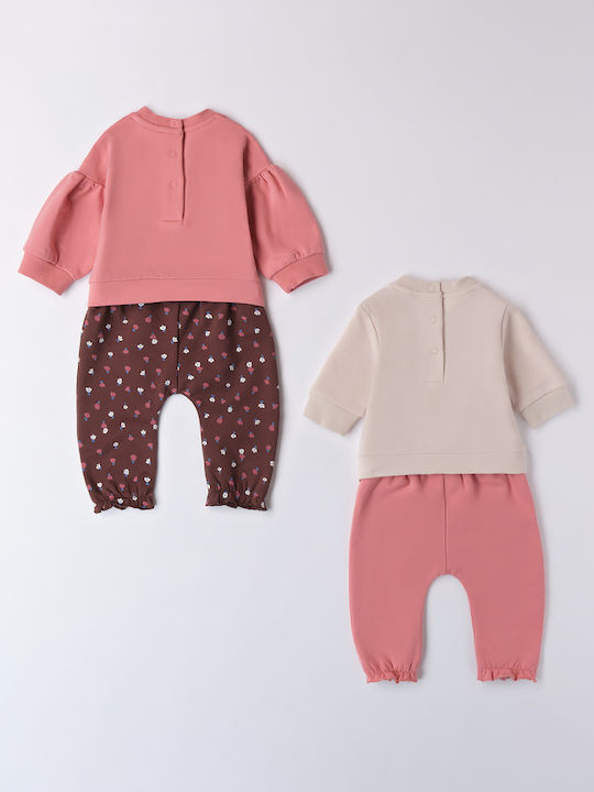 iDO Kids Sweatpants Set Rose 4pcs