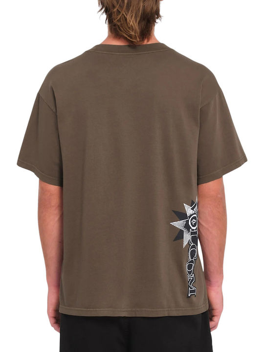 Volcom T-shirt Bărbătesc cu Mânecă Scurtă Dke Brown