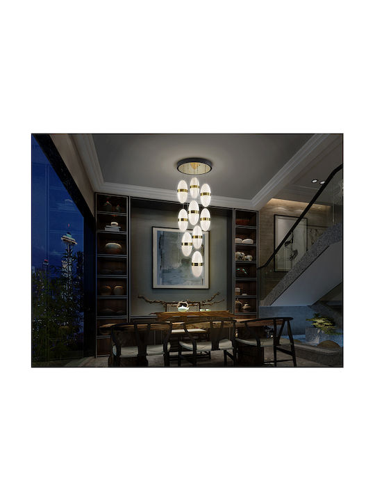 Garden Ρυθμιζόμενο Κρεμαστό Φωτιστικό Λευκό LED με Θερμό Λευκό Φως 50εκ.
