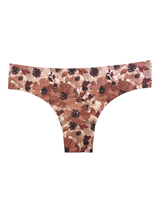 Women's Seamless Brazil Briefs 9510 Printed Bordeaux