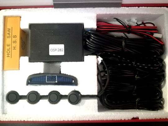 Osio Car Parking System with Screen / Buzzer and 4 Sensors 18mm in Black Color