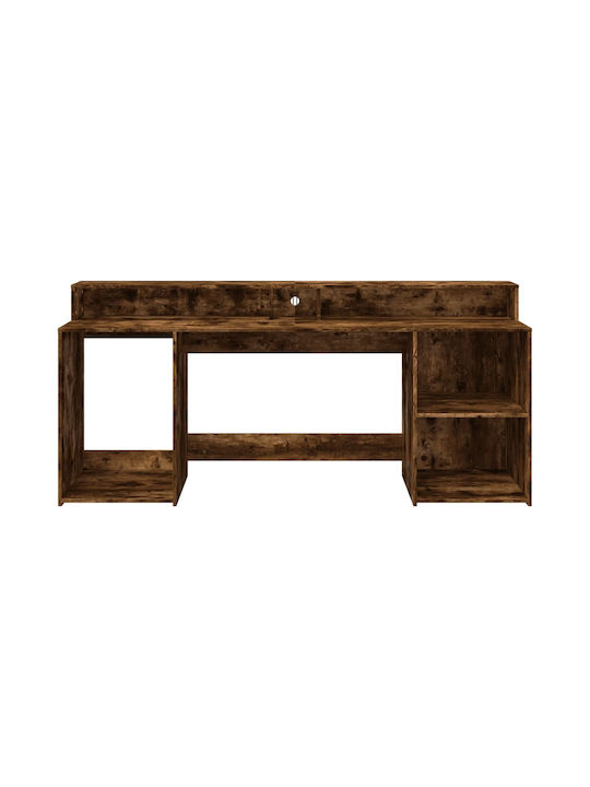 Birou Led Vidaxl Colțar Cercei Deschis 200x55x91cm Material Lemn Agregat 1 Buc Maro