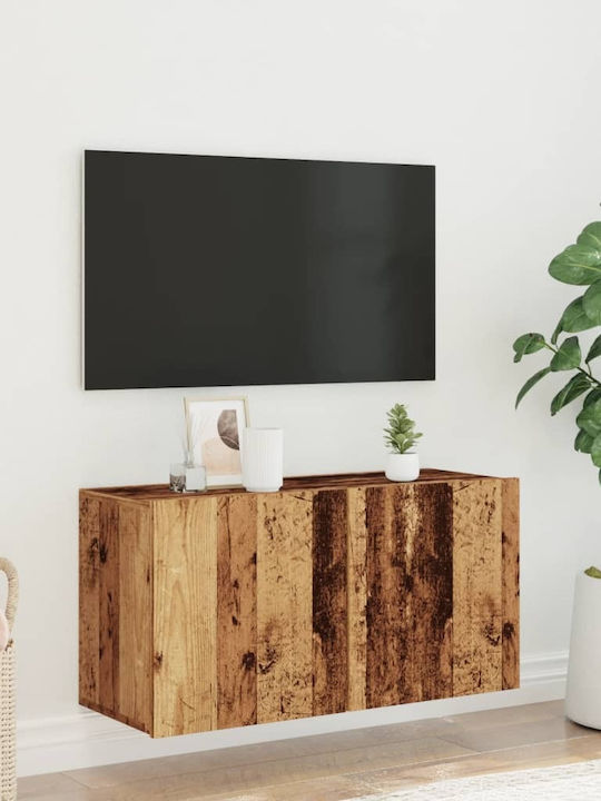 Wall-Mounted TV Cabinet with Vintage Wood Look 80 x 30 x 41 cm Brown 80 x 30 x 41 cm