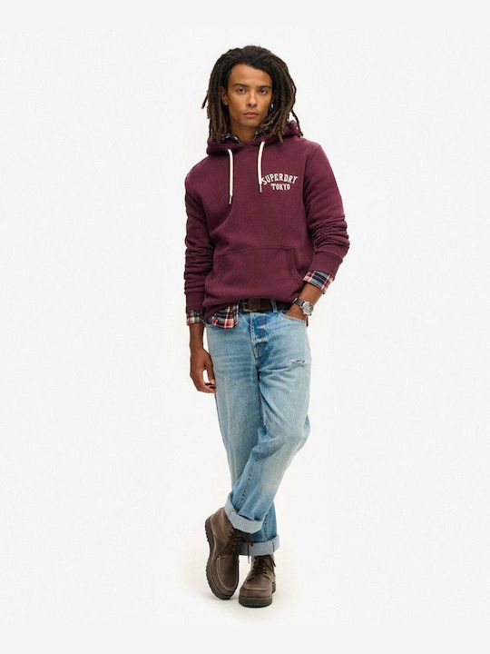 Superdry D1 Ovin Men's Sweatshirt with Hood Bordeaux