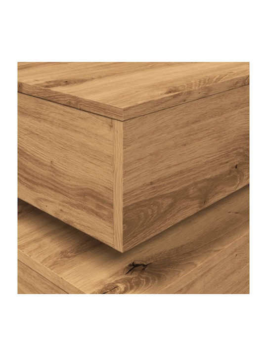 Square Side Table Wooden Artisian Oak 50x50x40cm