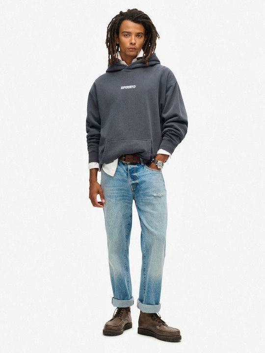 Graphic Sweatshirt with Hood Gray