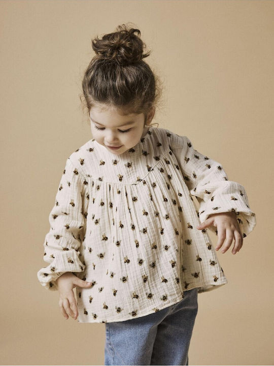 Brand Kids Blouse Long Sleeve Beige