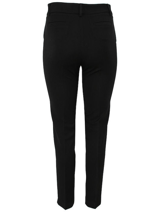 Forel Damen Stoff Hose in Schlanker Passform Black