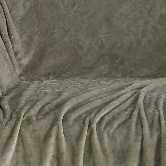 Melinen Aria Dreisitzer-Sofa Wurf Jacquard 170x300cm Olive/Grau